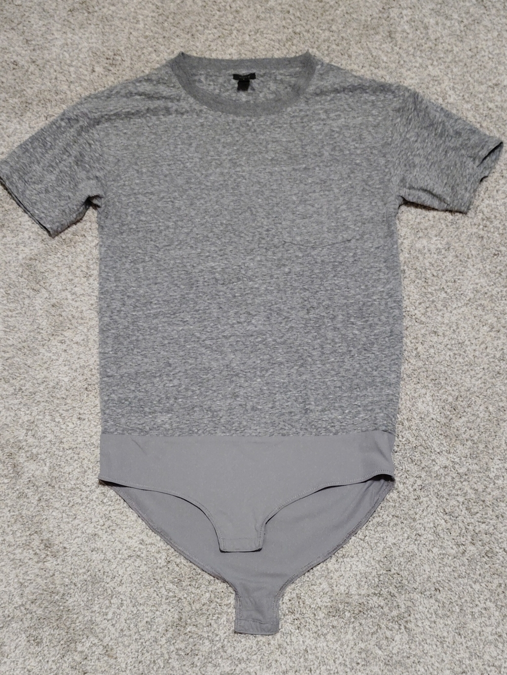 J. Crew Gray Seamless Bodysuit Tee